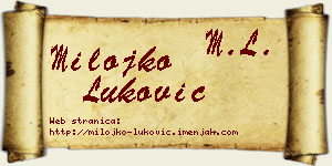 Milojko Luković vizit kartica